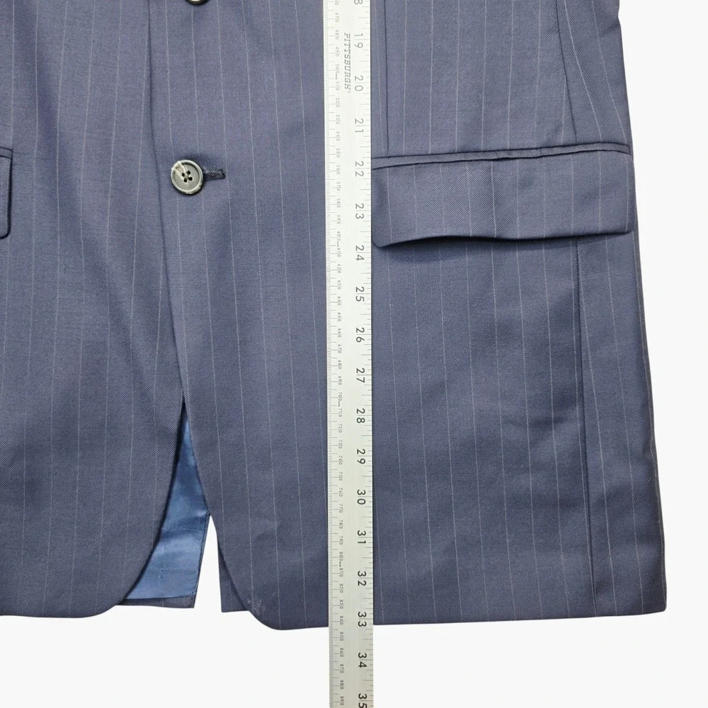 Lauren Ralph Lauren Mens Navy Blue Pinstripe 2 Button Blazer Sport Coat Canada